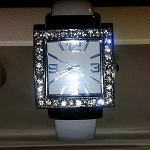 White and diamond watch